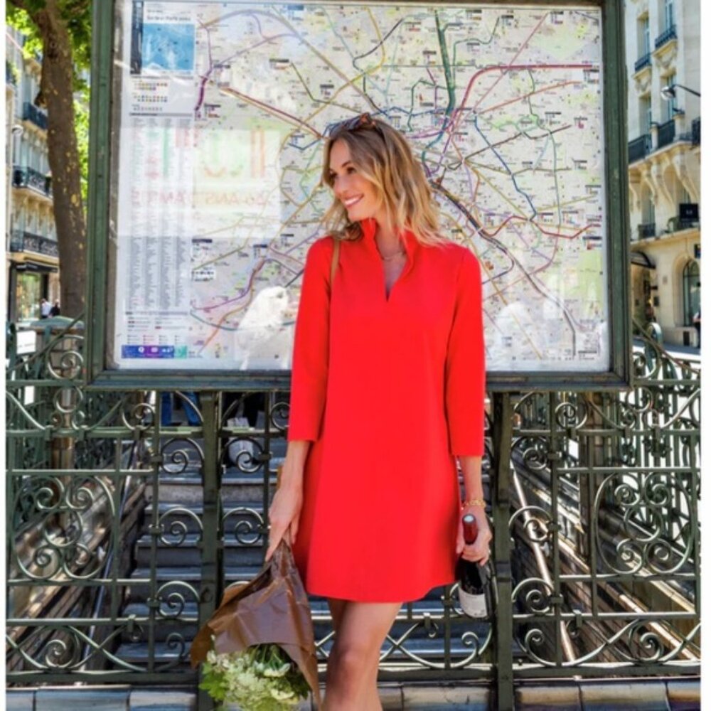 Tuckernuck Poppy Red Ponte Clifton Dress